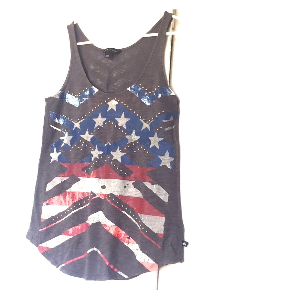 Cute Studded tank with flag print.  R&R *3 for $15